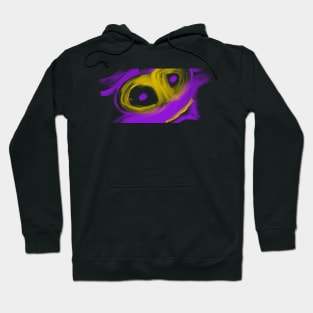 Abstract face yellow purple Hoodie
